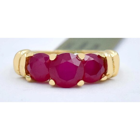 Genuine 2.68 Cts Ruby Ring 10k Solid Yellow Gold - Picture 1 of 5